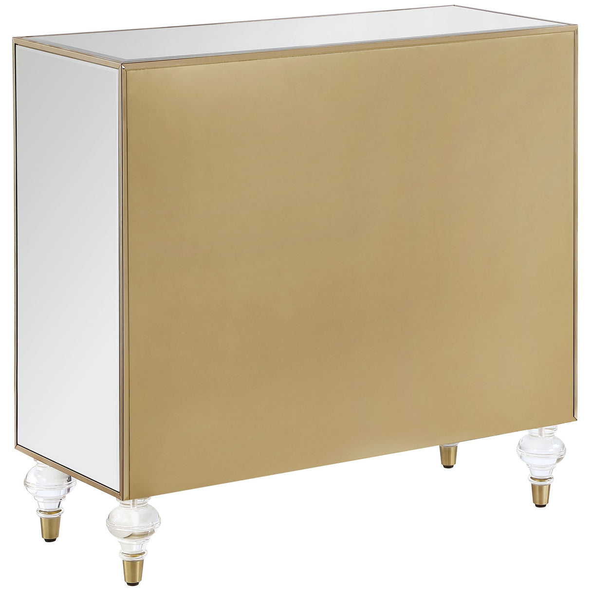 Astilbe 2-door Accent Cabinet Mirror and Champagne