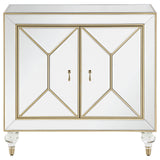 Lupin 2-door Accent Cabinet Mirror and Champagne