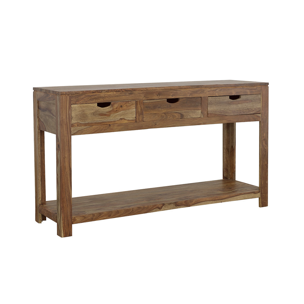 Esther 3-drawer Storage Console Table Natural Sheesham