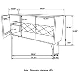 Alyssum Checkered Pattern 3-door Accent Cabinet Natural