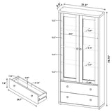 Hawthorne 4-shelf Glass Door Tall Cabinet with Drawers Black