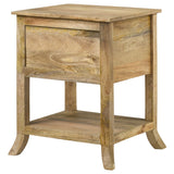 Russo 2-drawer Accent Table with Open Shelf Natural Mango