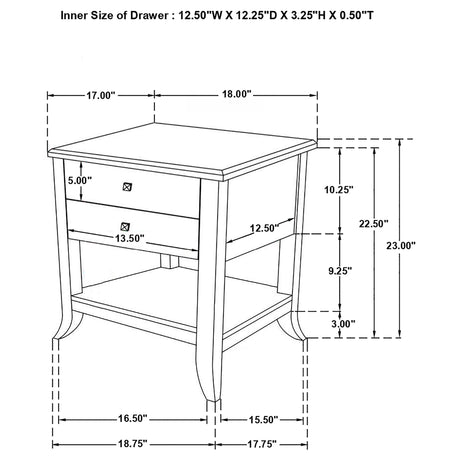 Russo 2-drawer Accent Table with Open Shelf Natural Mango