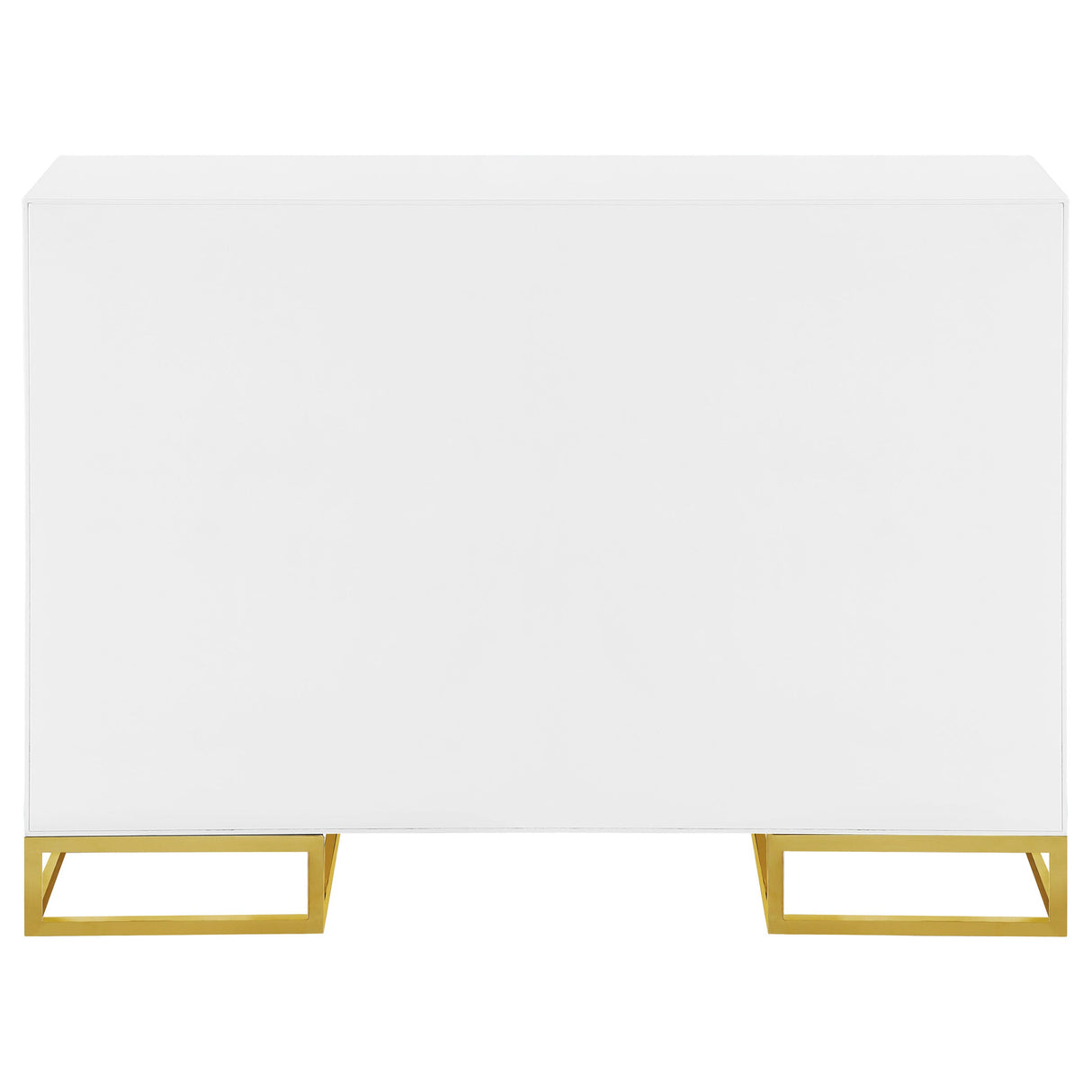 Elsa 2-door Accent Cabinet with Adjustable Shelves White and Gold