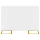 Elsa 2-door Accent Cabinet with Adjustable Shelves White and Gold