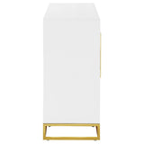 Elsa 2-door Accent Cabinet with Adjustable Shelves White and Gold