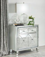 Arwen 2-drawer Accent Cabinet Clear Mirror with LED Lighting