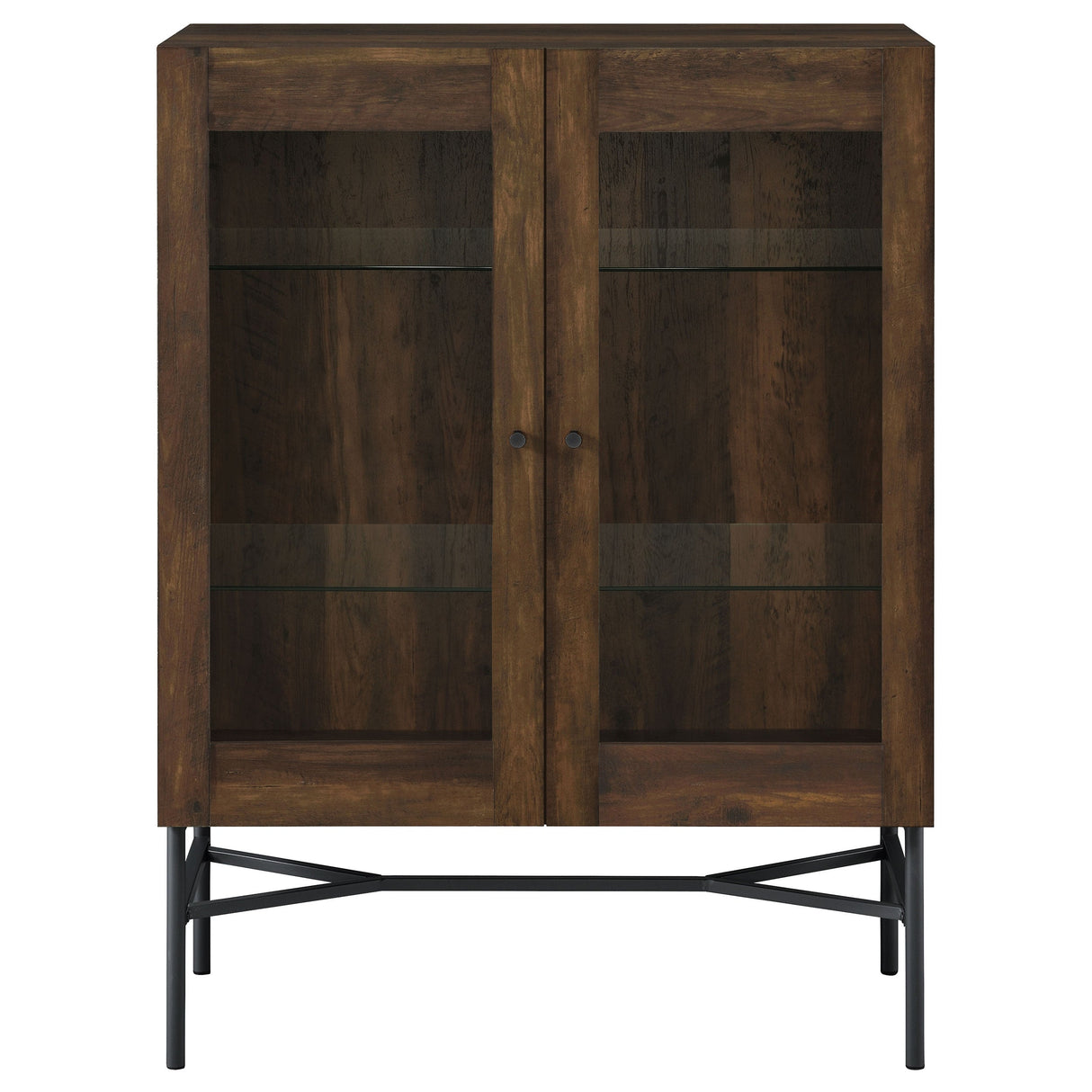 Bonilla 2-door Accent Cabinet with Glass Shelves