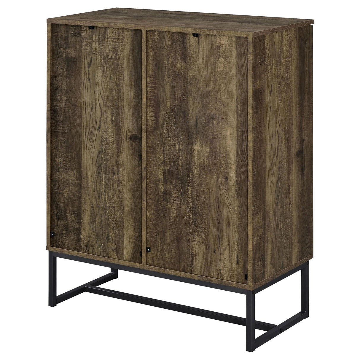 Carolyn 2-door Accent Cabinet Rustic Oak and Gunmetal