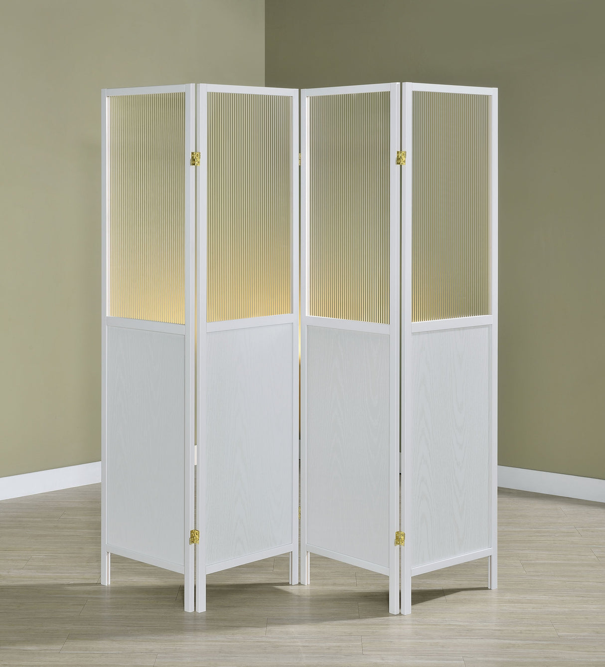 Mattison 4-Panel Room Divider Folding Shoji Screen White