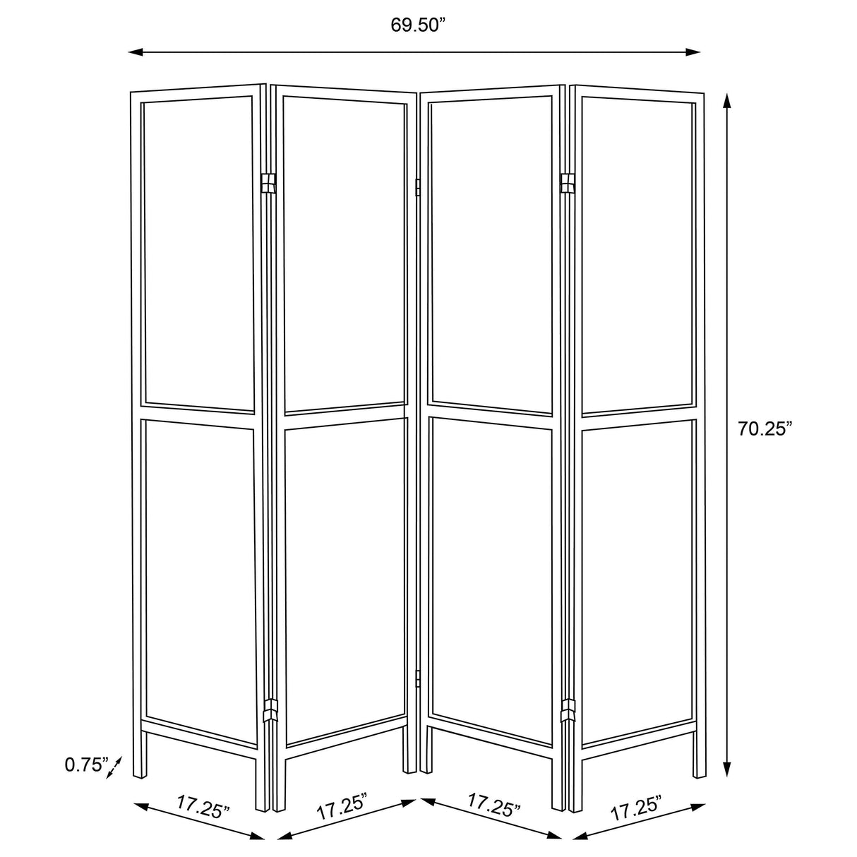 Mattison 4-Panel Room Divider Folding Shoji Screen White