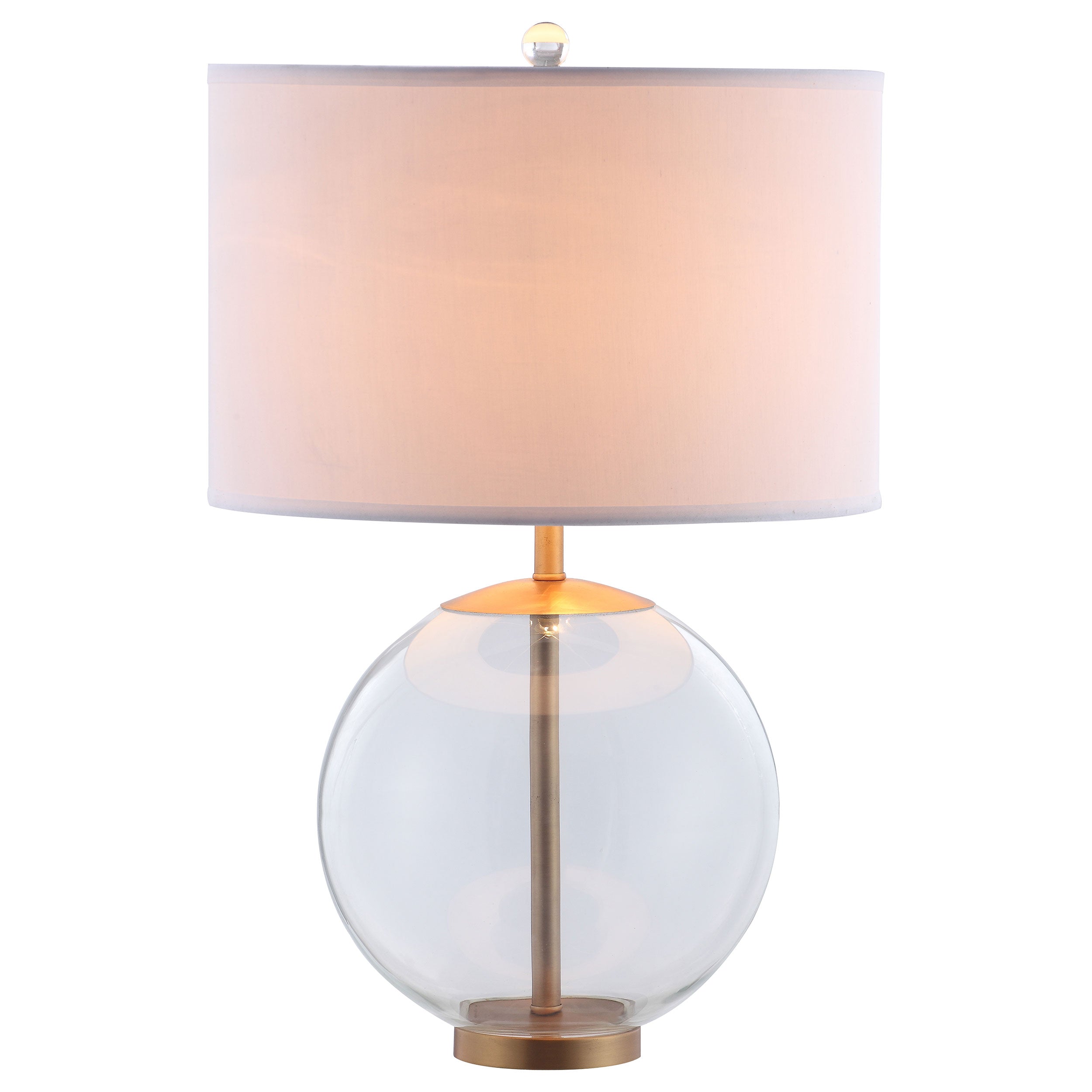 Kenny Drum Shade Table Lamp with Glass Base White