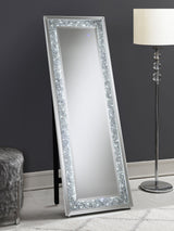 Carisi Rectangular Standing Mirror with LED Lighting Silver