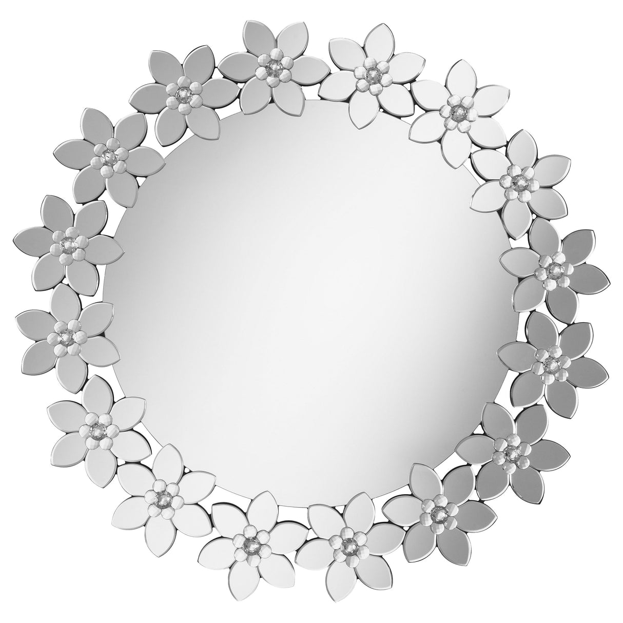 Cordelia Round Floral Frame Wall Mirror