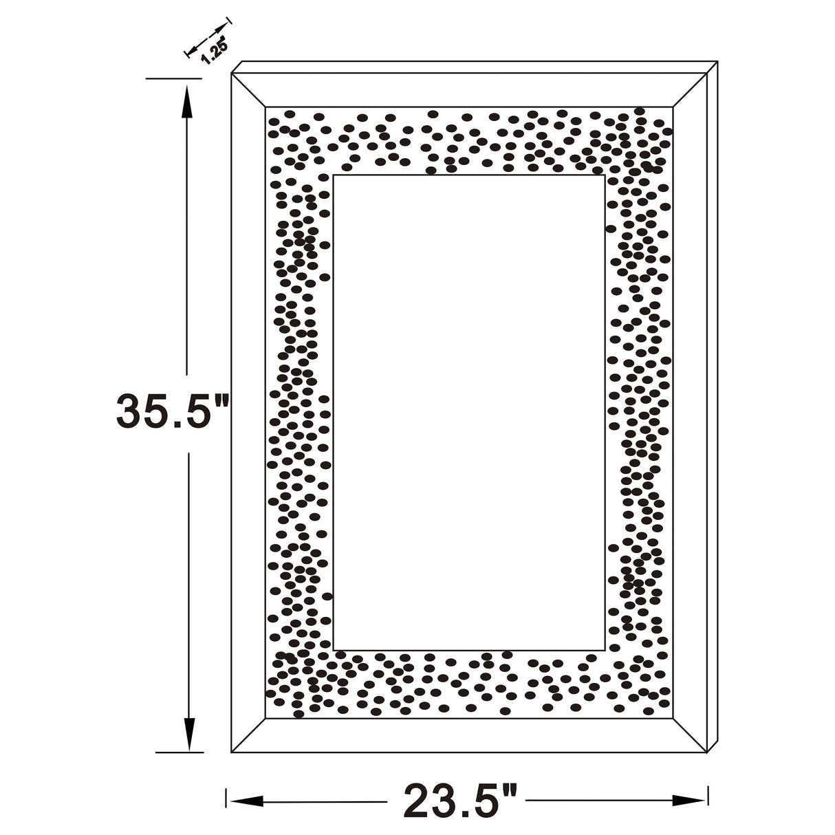 Valerie Crystal Inlay Rectangle Wall Mirror