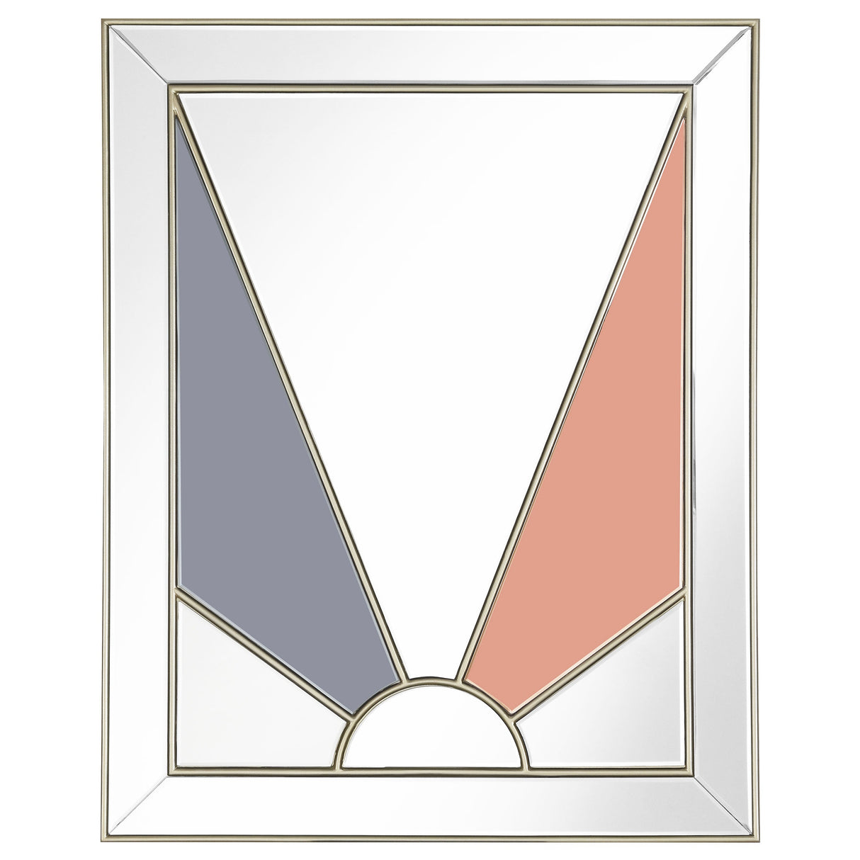 Calixte Rectangular Wall Mirror Champagne and Grey