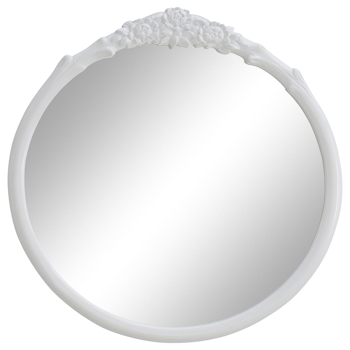 Sylvie French Provincial Round Wall Floor Mirror White