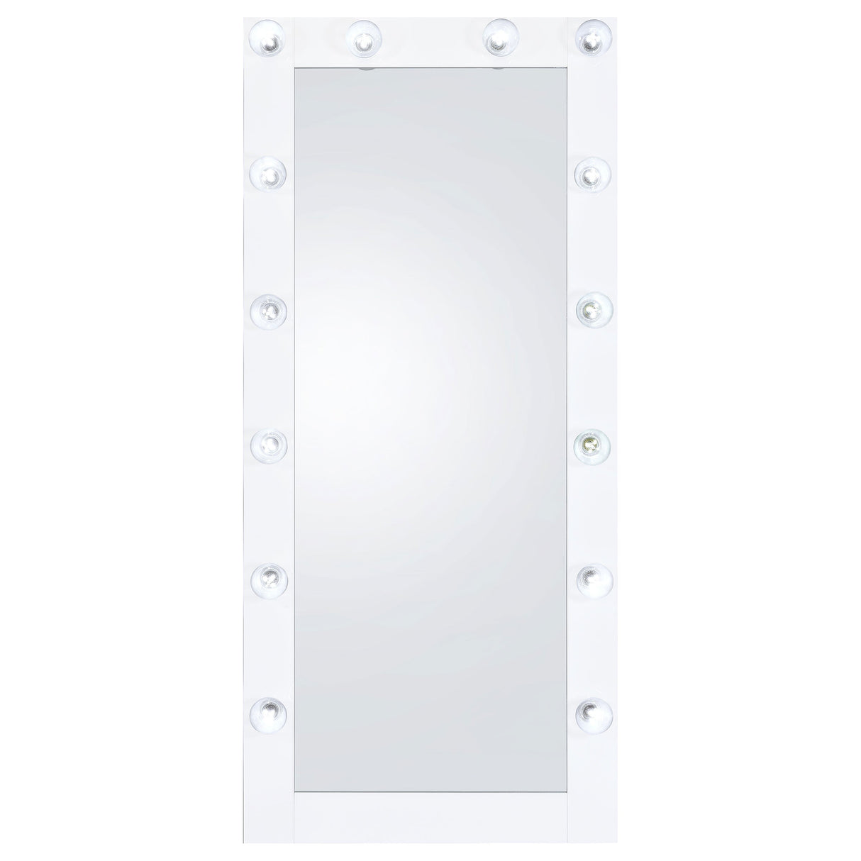 Zayan Full Length Floor Mirror With Lighting White High Gloss