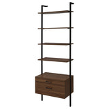 Owens 96-inch 4-shelf Storage Wall Bookshelf Walnut