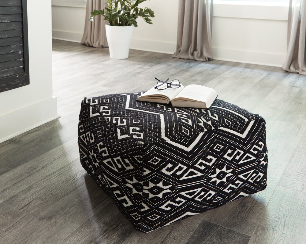 Ofira Accent Stool Black and White