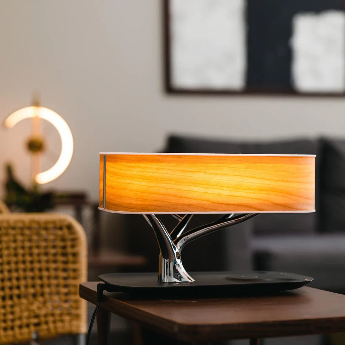 ArtZ® Cherry Wood Zen Table Lamp