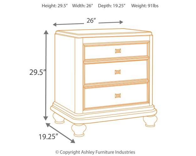 Coralayne Nightstand - Walo Furniture (Chicago, Illinois)