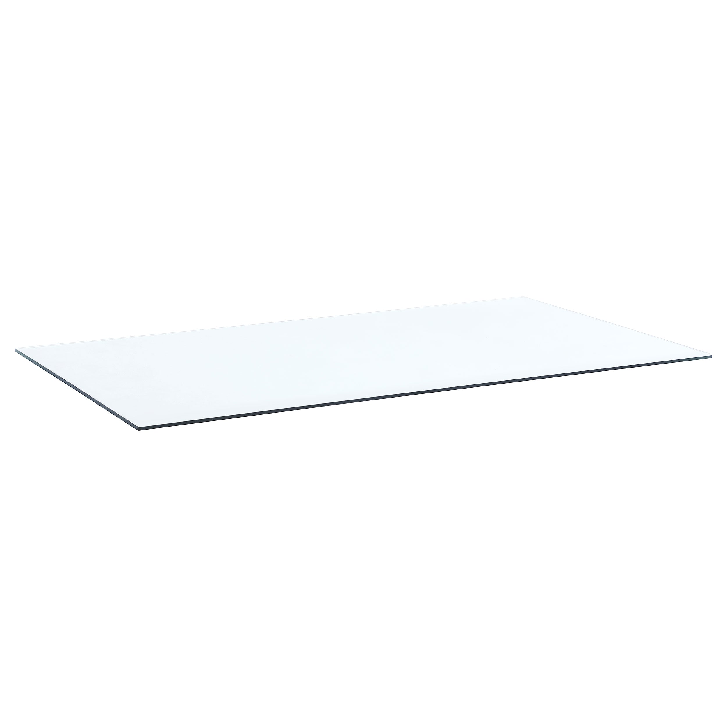 72x40-inch 12mm Rectangular Clear Tempered Glass Top