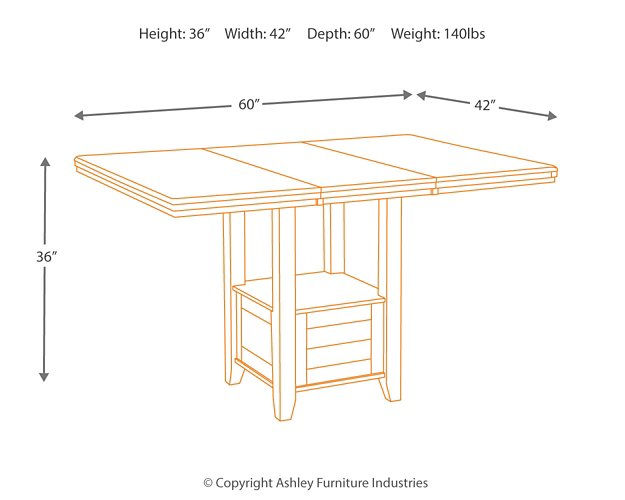 Haddigan Counter Height Dining Extension Table