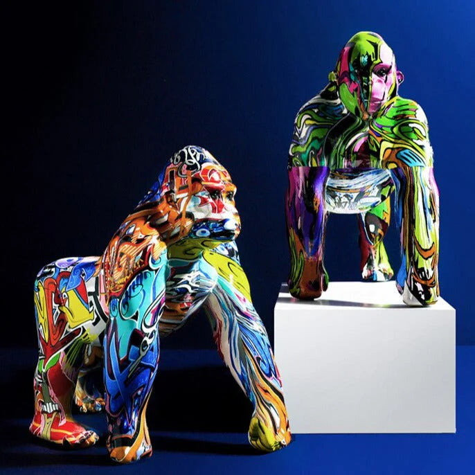 ArtZ® Gorilla Nordic Painted Statue