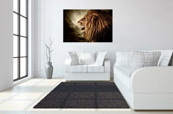 SF1355 - Lion Side Profile Tempered Glass Wall Art - Walo Furniture (Chicago, Illinois)