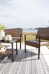 Zariyah Outdoor Love/Chairs/Table Set (Set of 4)