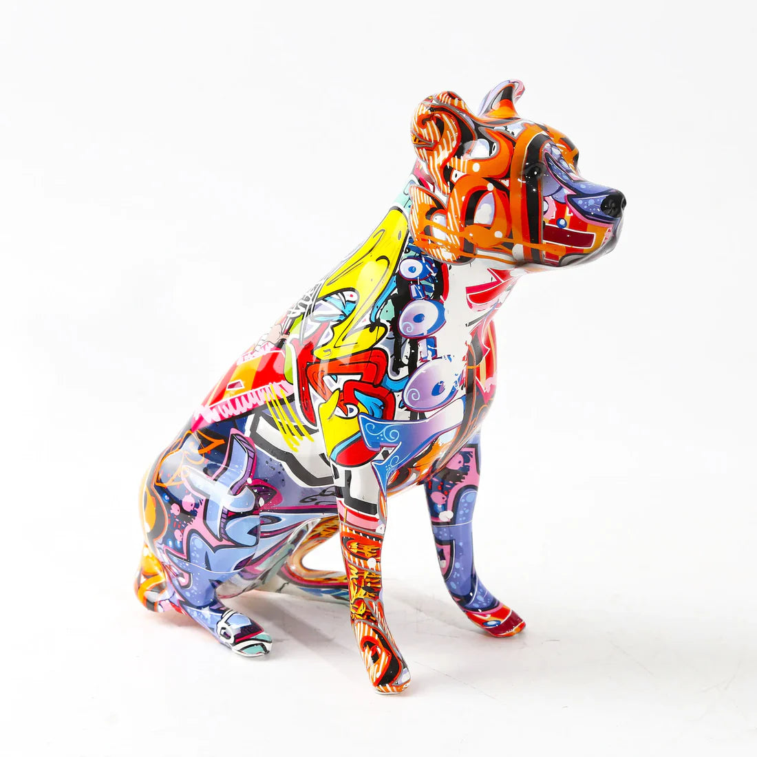 ArtZ® Staffordshire Terrier Graffiti Painted Statue