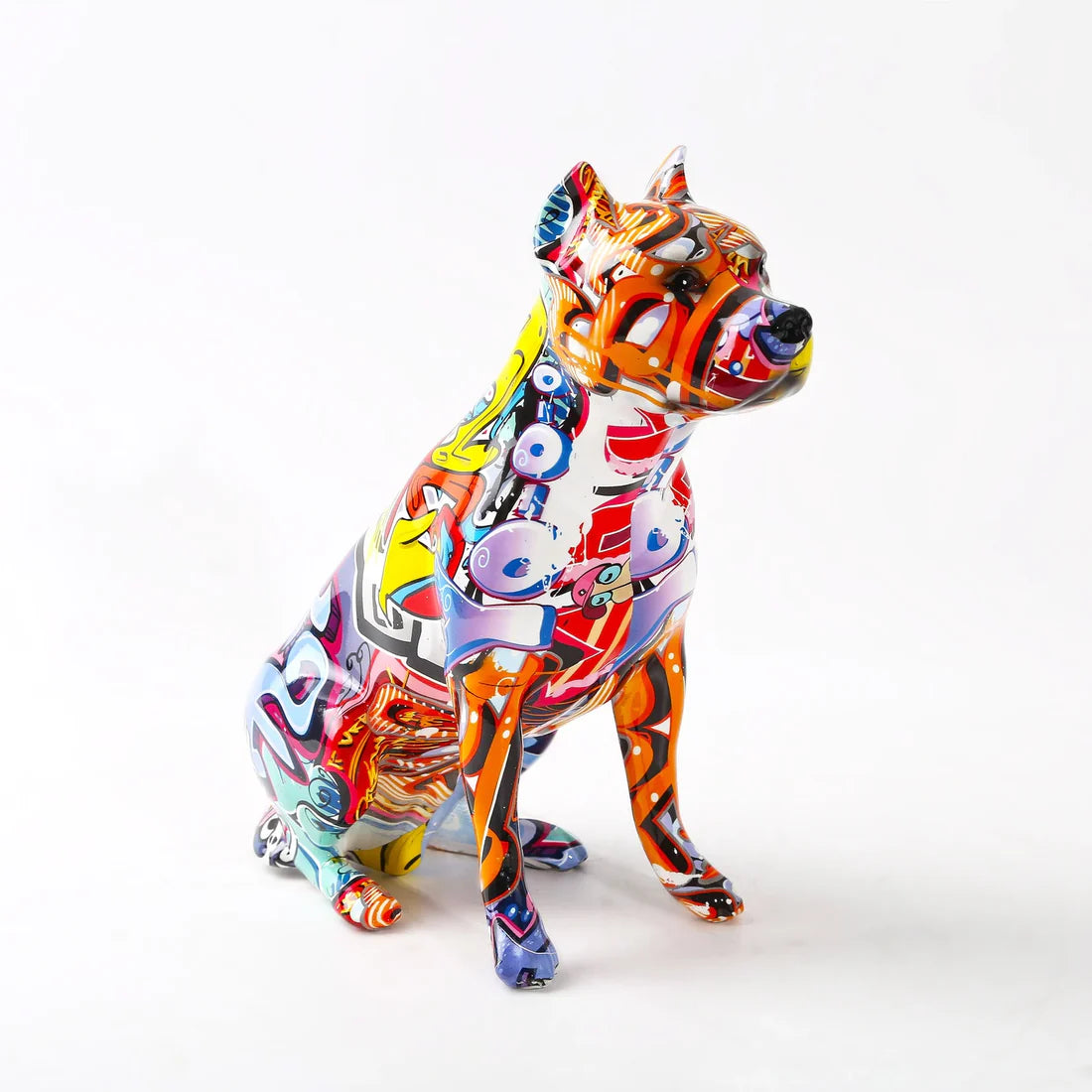 ArtZ® Staffordshire Terrier Graffiti Painted Statue