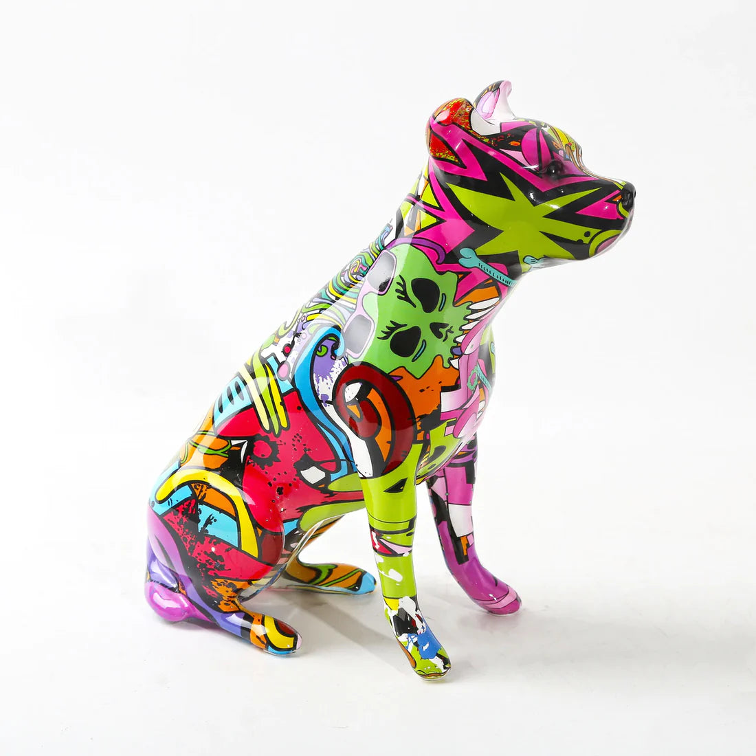 ArtZ® Staffordshire Terrier Graffiti Painted Statue