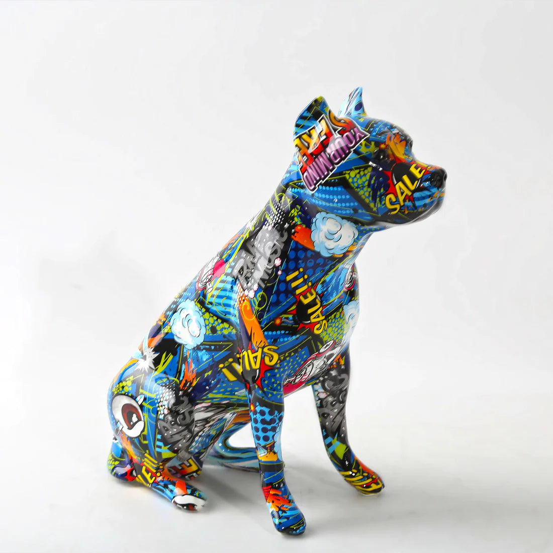 ArtZ® Staffordshire Terrier Graffiti Painted Statue