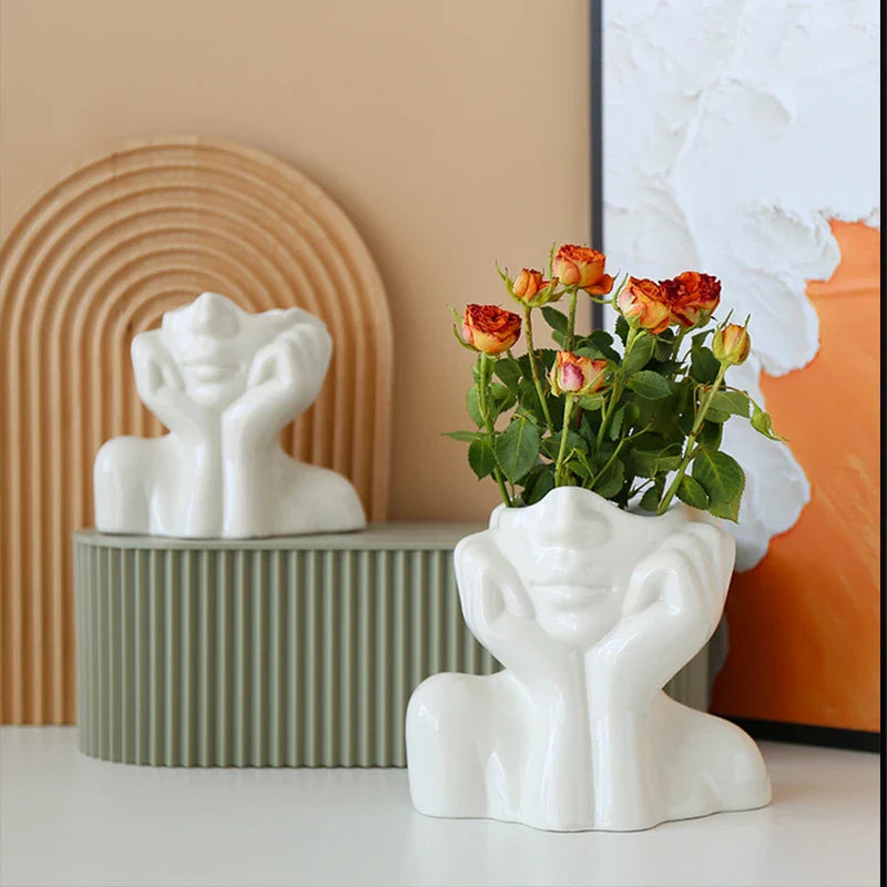 ArtZ® Nordic Face Vase Sculptures