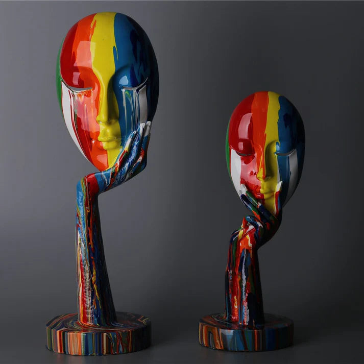 ArtZ® Abstract Painted Face Sculptures