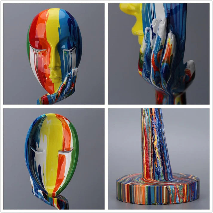 ArtZ® Abstract Painted Face Sculptures