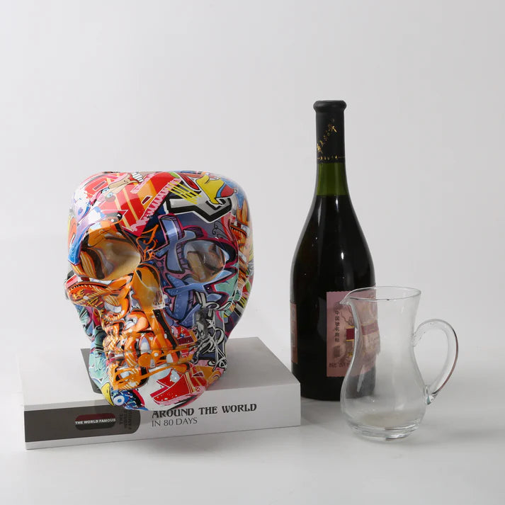 ArtZ® Graffiti Painted Skull Bottle Holder