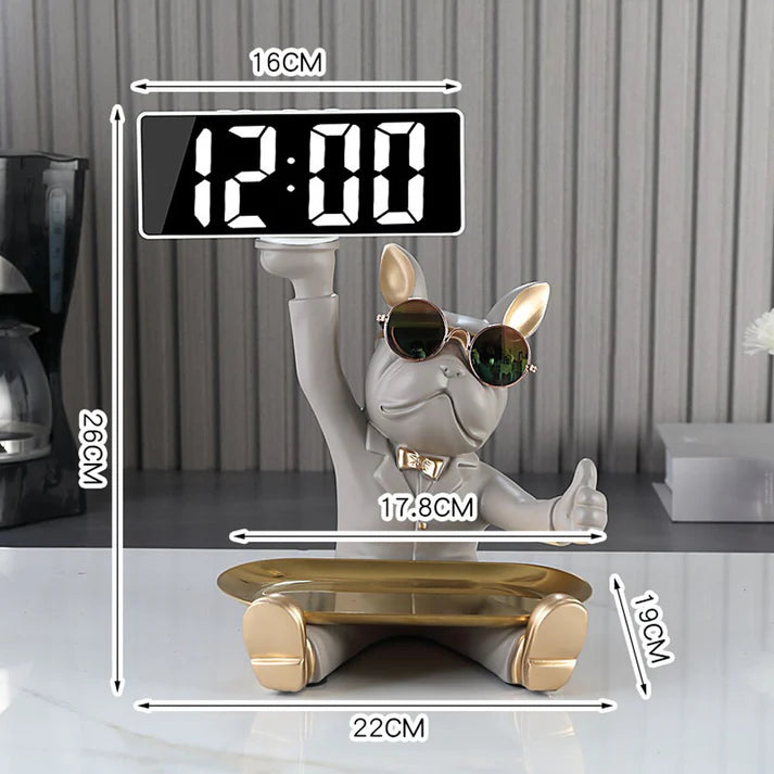 ArtZ® Cool Bulldog Clock And Tray