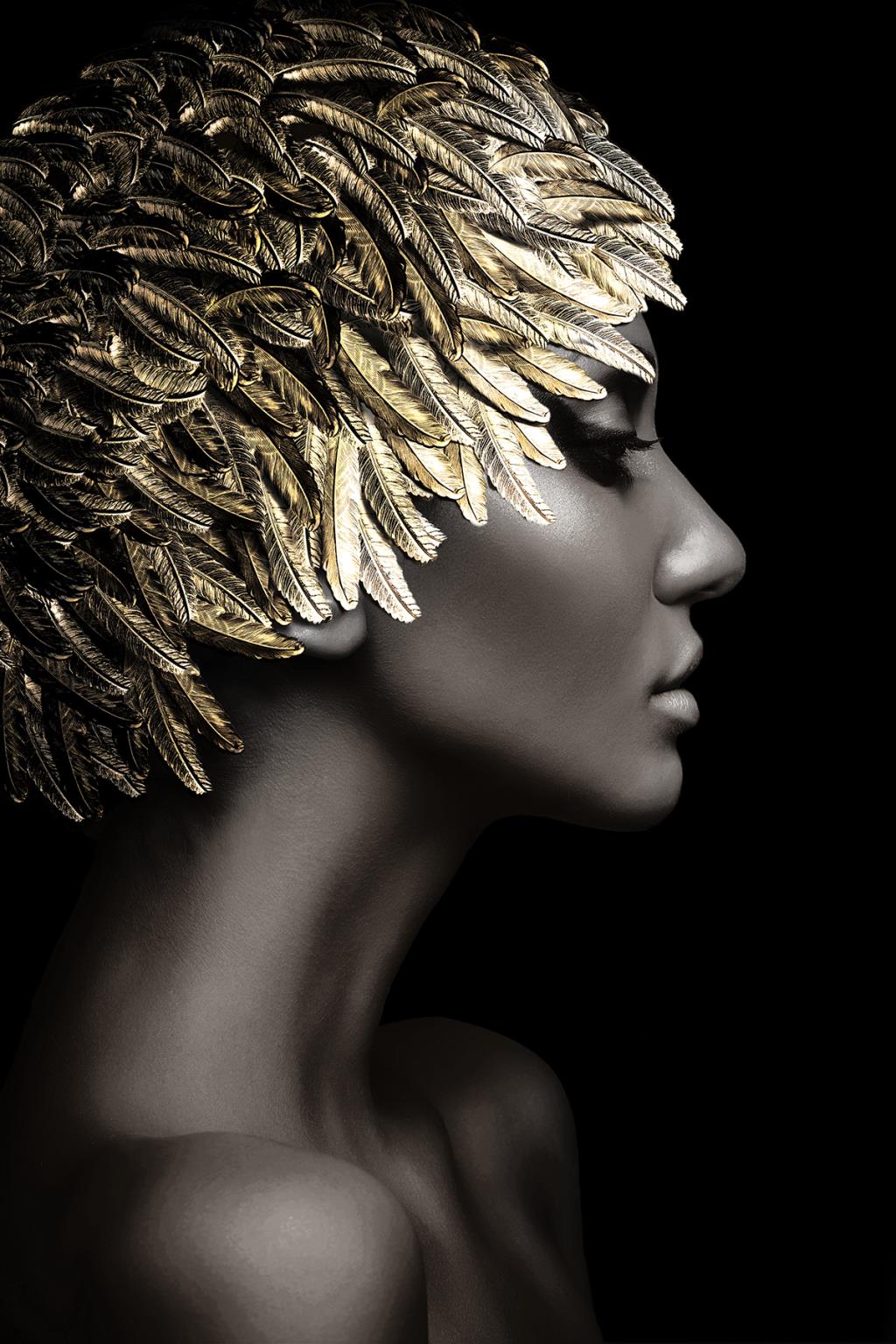 temp-glass-w/foil-woman-gold-leaves