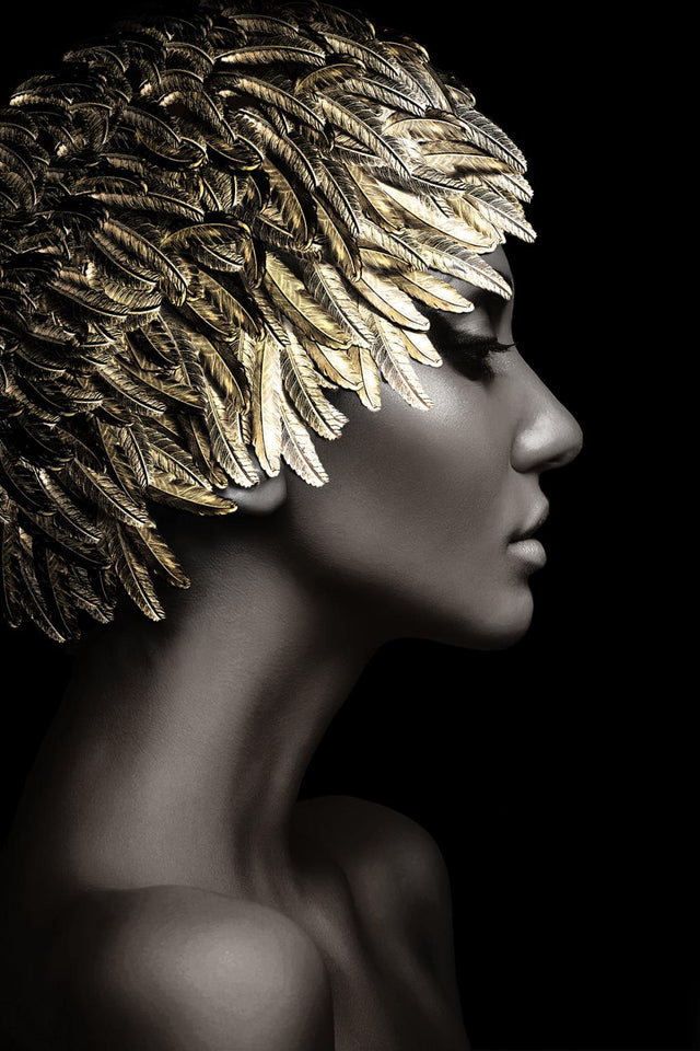 temp-glass-w/foil-woman-gold-leaves