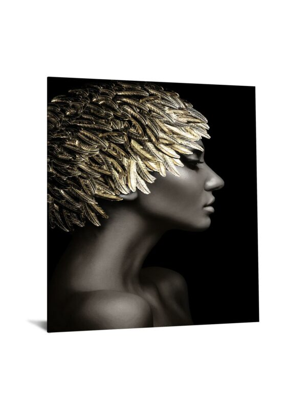 Temp Glass w/Foil Ð Woman Gold Leaves - Walo Furniture (Chicago, Illinois)