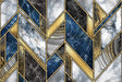 SF1752 - Tempered Glass w/ Foil – Blue & Gold Marble Patterns - Walo Furniture (Chicago, Illinois)