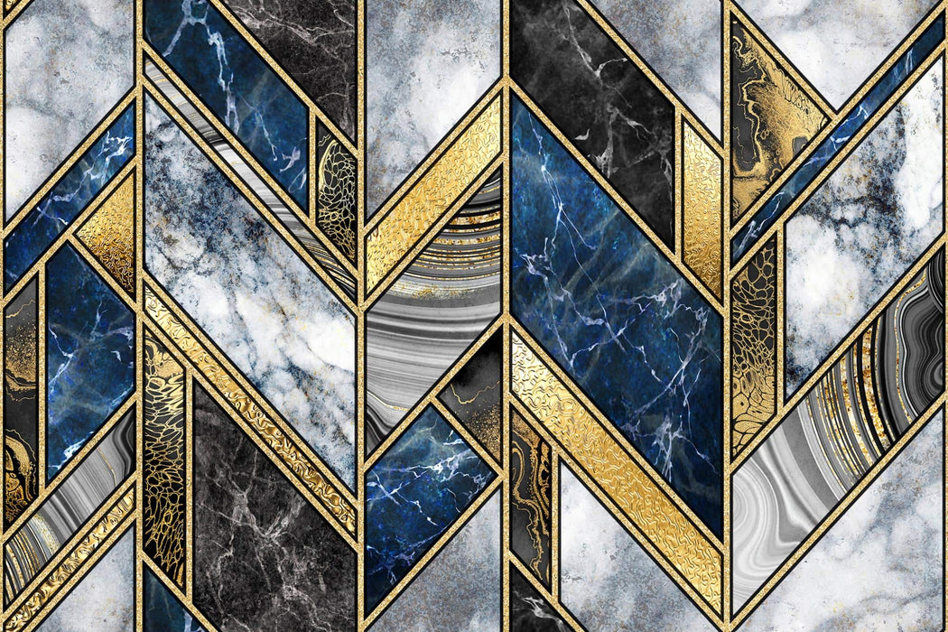 SF1752 Temp Glass w/ Foil – Blue &n Gold Marble Patterns