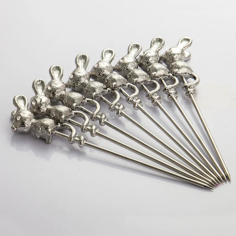 ArtZ® Stainless Steel Fruit And Cheese Picks With Base139