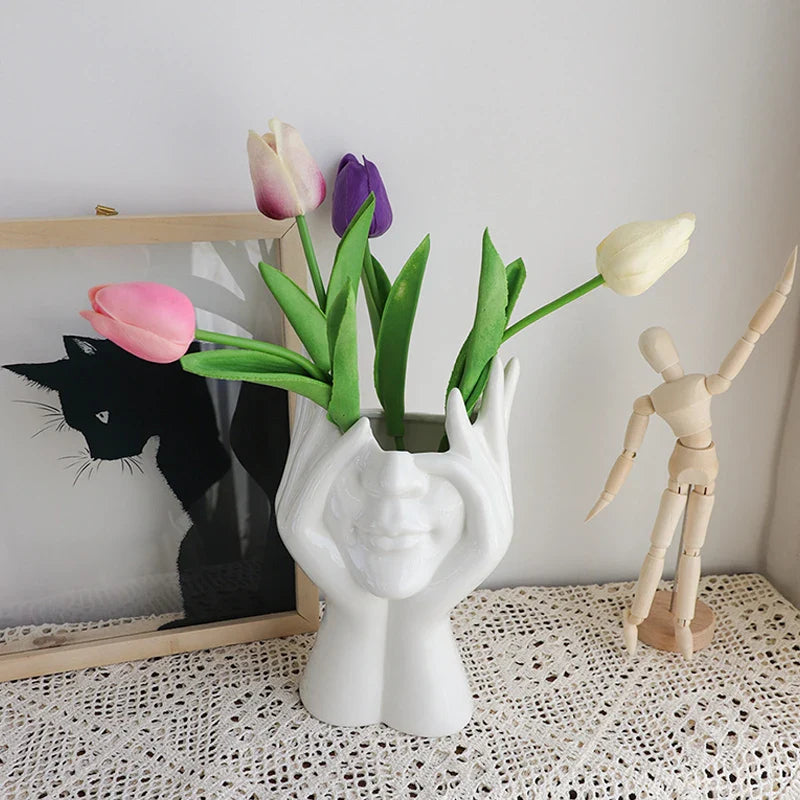 ArtZ® Nordic Face Vase Sculptures