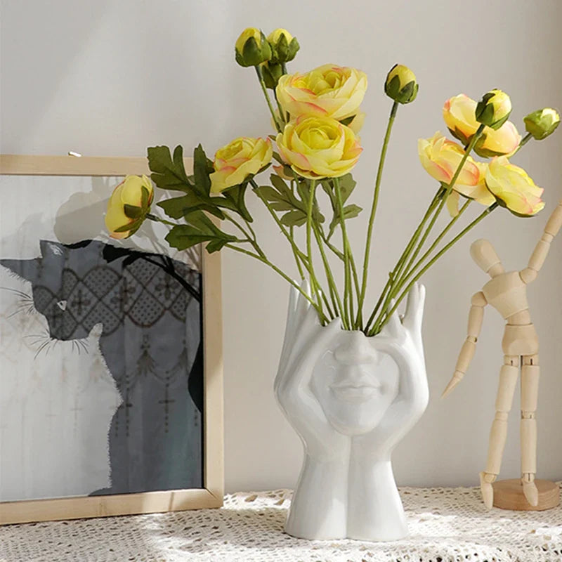 ArtZ® Nordic Face Vase Sculptures