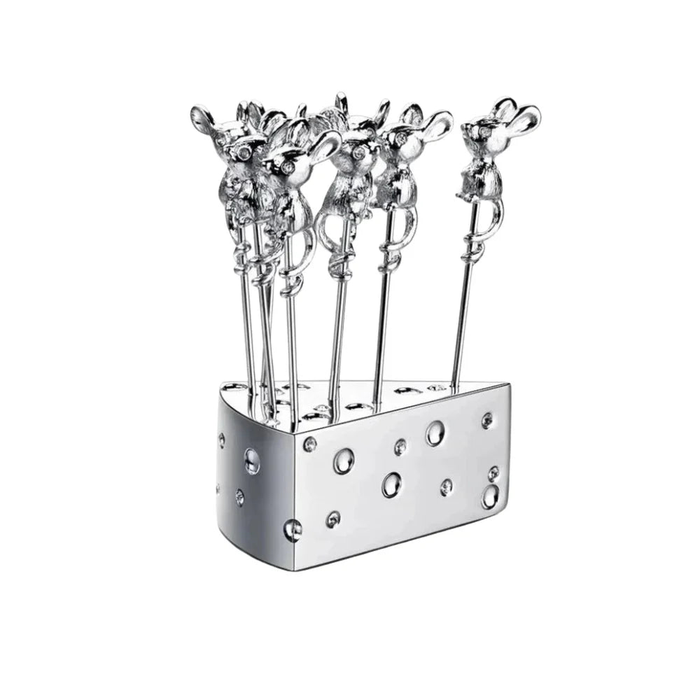 ArtZ® Stainless Steel Fruit And Cheese Picks With Base139