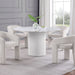 Acadia Round 53 - inch Sintered Stone Top Dining Table White - Walo Furniture